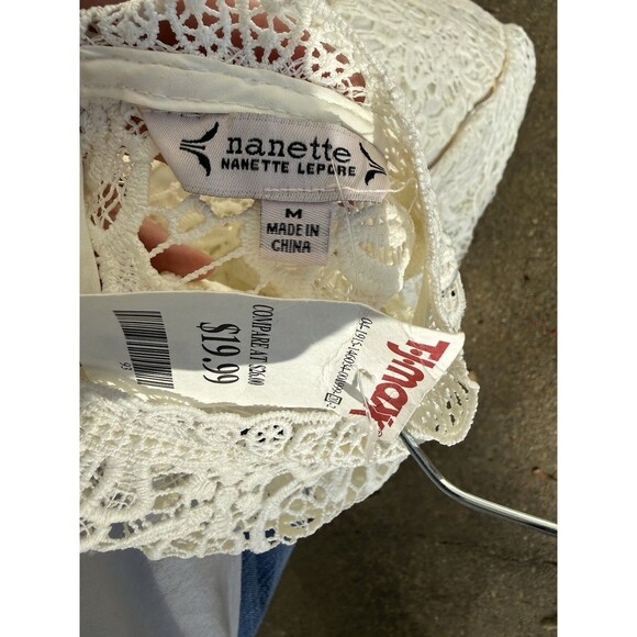 Nanette Lepore white lace sleeveless top Medium . NWT - Picture 10 of 14
